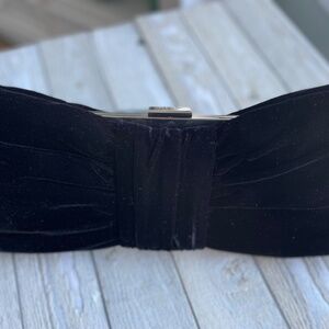 Kate Spade Black Velvet Bow-Tie Clutch